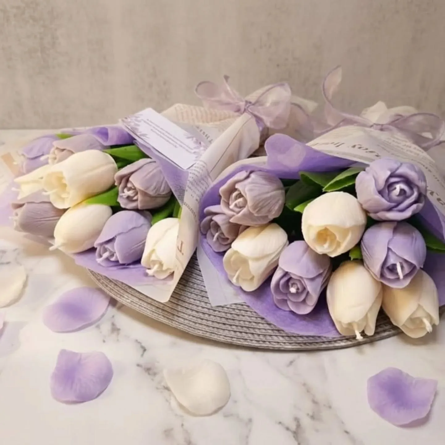 Buchet din flori de ceară de soia 02